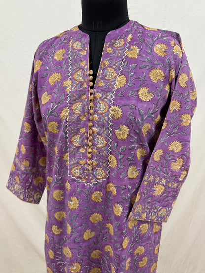 Gulshan hand embroidered cotton kurta