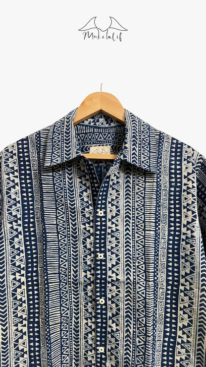 Tribalism Indigo Stripe Shirt