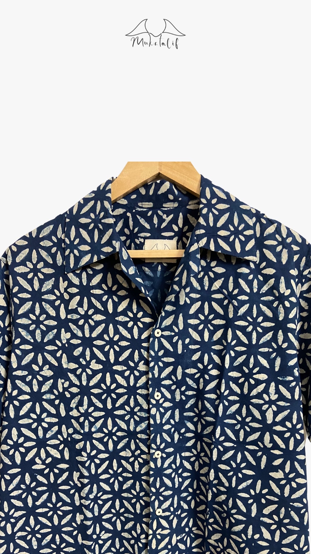 Indigo Floral Maze Shirt