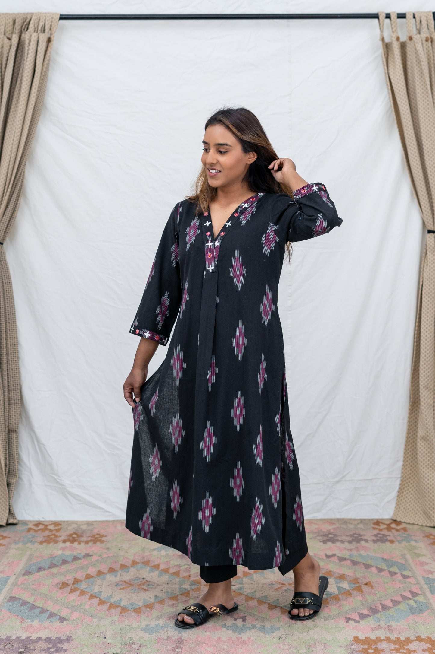 Ikat Cotton Kurta