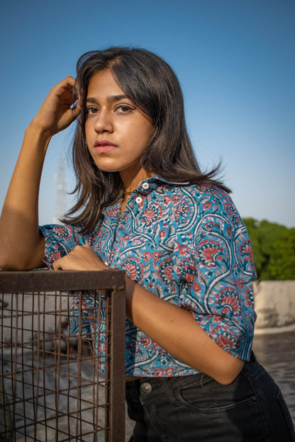 Cerulean Crop Shirt