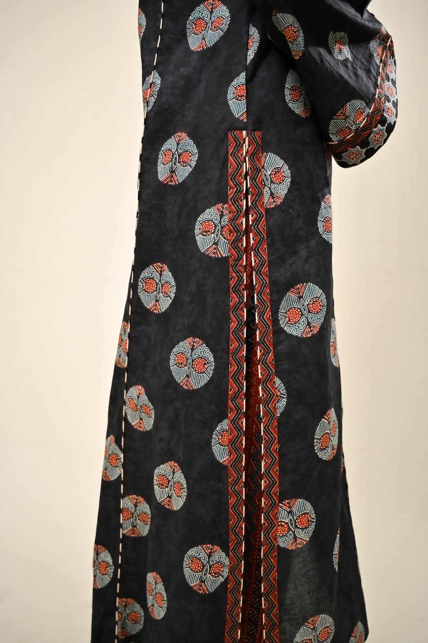 Black Tribal A-line kurta