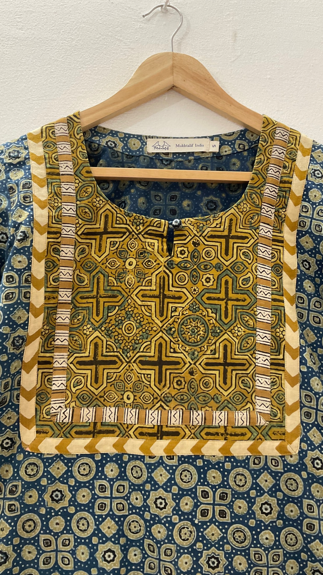 Blue Ajrakh kurta