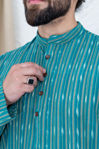 Hariyal Ikat Kurta