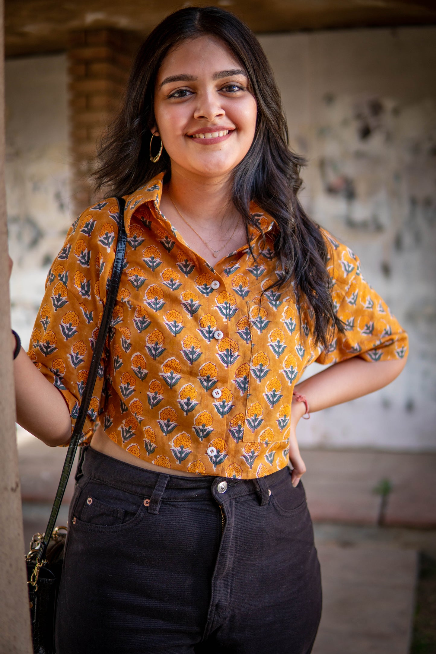 Marigold Crop Shirt