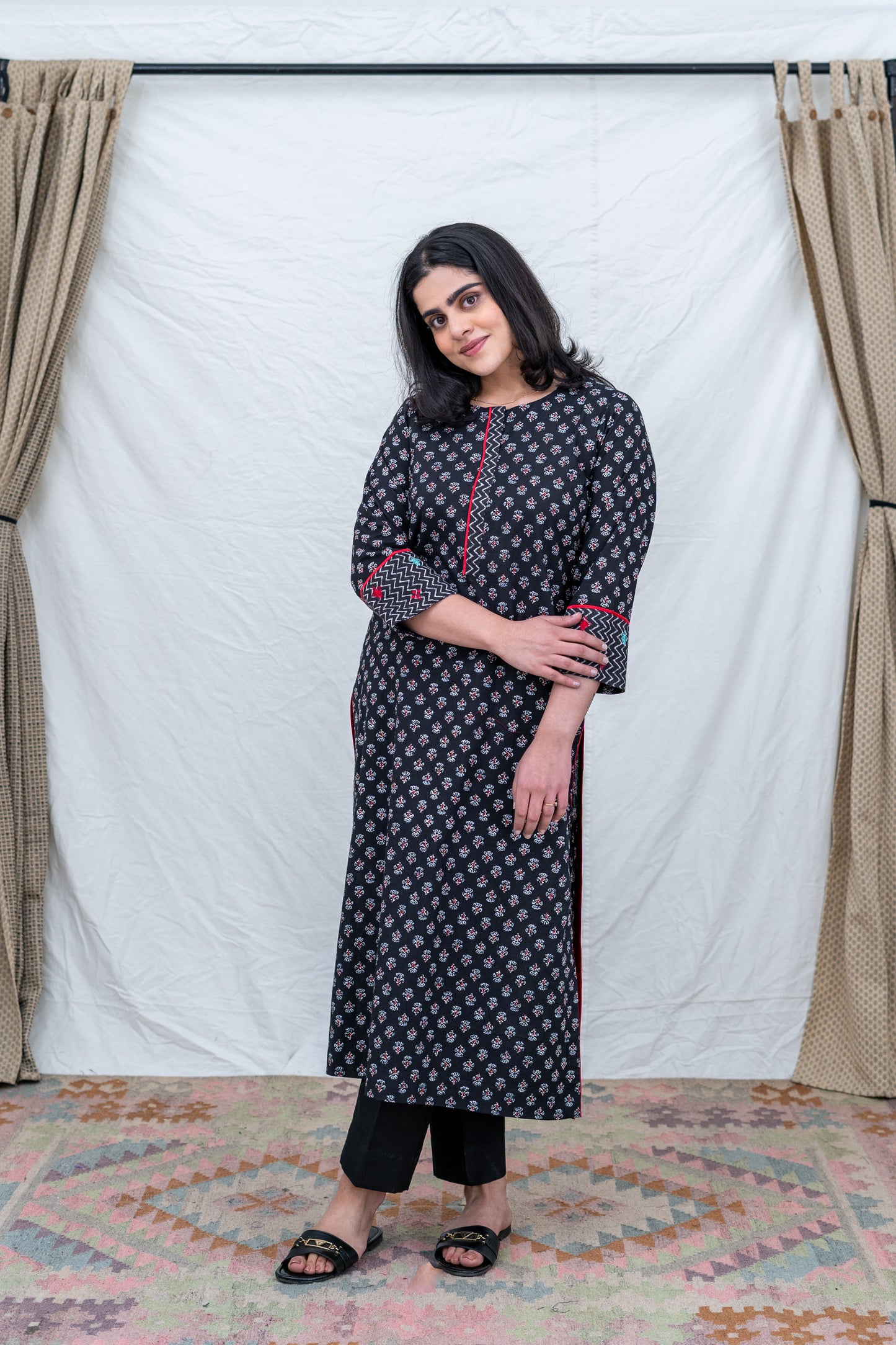 Nargis hand embroidered cotton kurta