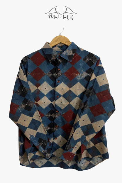 Indigo Kite Ajrakh Shirt